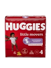 Huggies Little Movers Baby Diapers, Size 4 (22-37 Lbs), 22 Ct