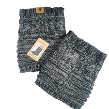 BearPaw NWT Charcoal Gray Knit Boot Toppers Womens One Size Fits Most Cozy Warm