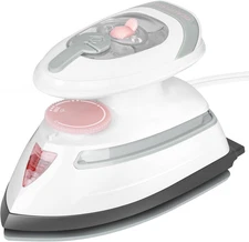 Mini Travel Steam Iron for Clothes w/ Dual Voltage,Temperature Control,Non-Stick