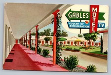 c1950 The Gables Motel Fresno California CA Vintage Postcard