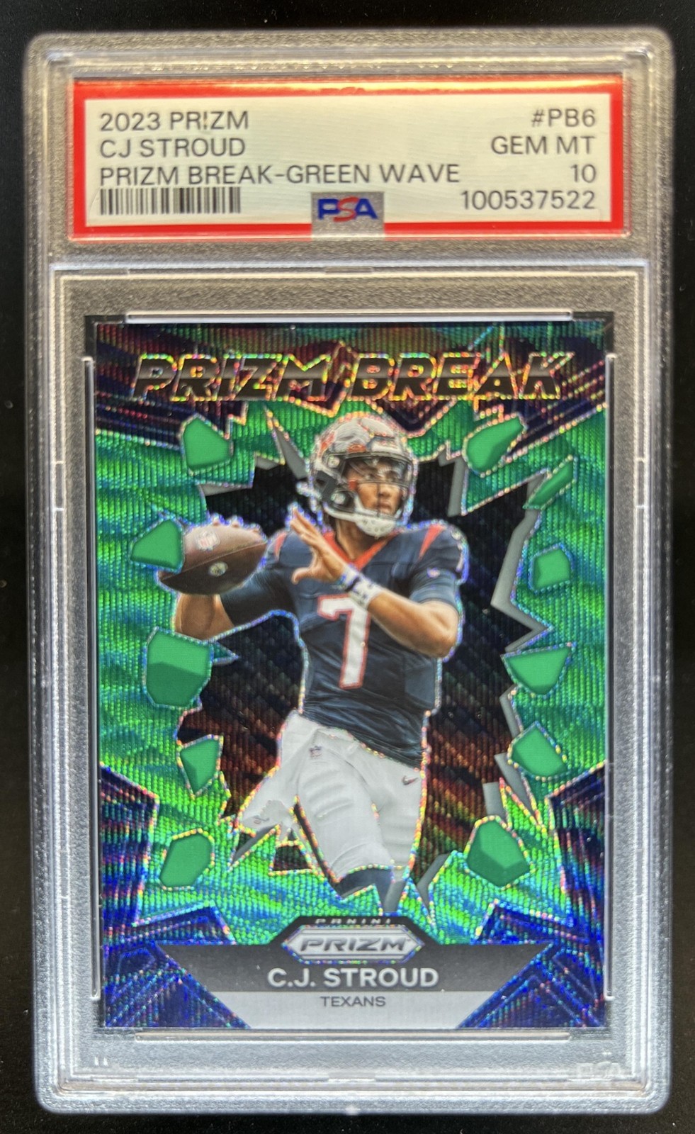 CJ Stroud Panini Prizm Break #PB6 Green Wave