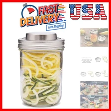3 in 1 Mason Jar Spiralizer Lid, Wide Mouth, Stainless Steel