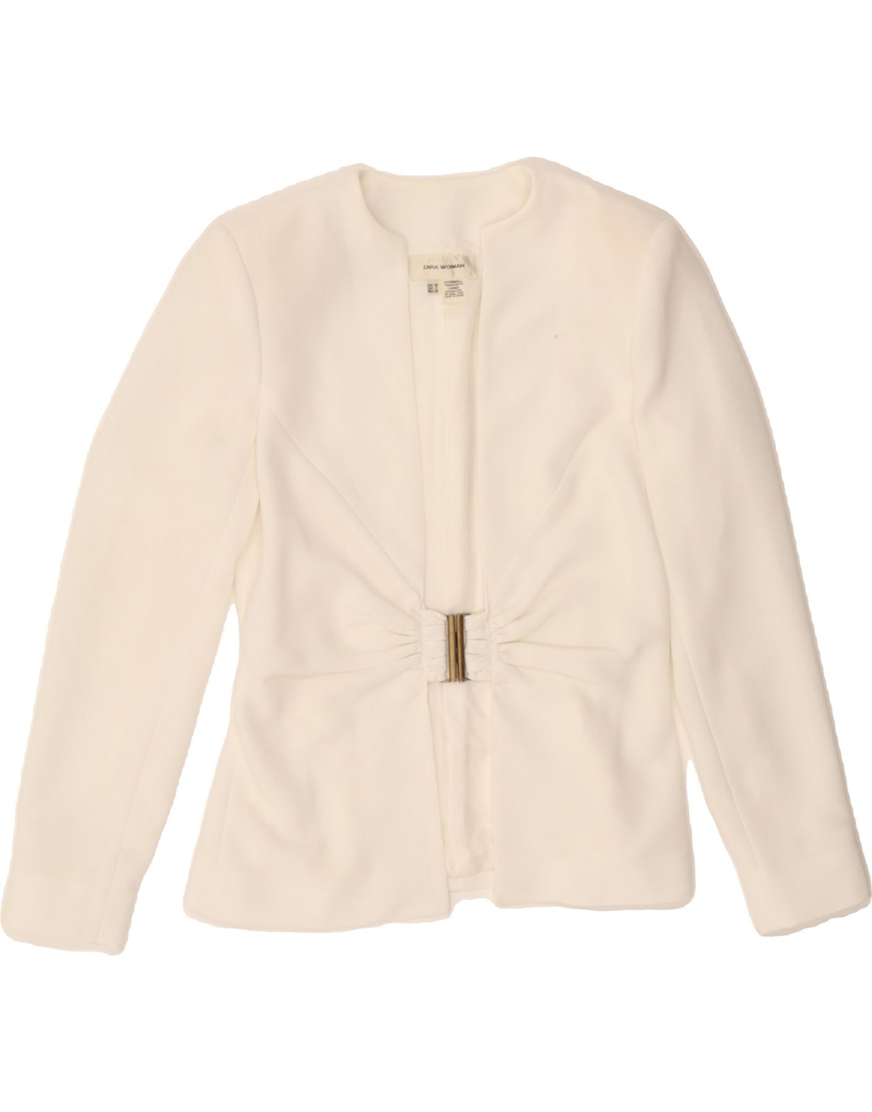 ZARA Womens Blazer Jacket EU 36 XS White Polyester CG07