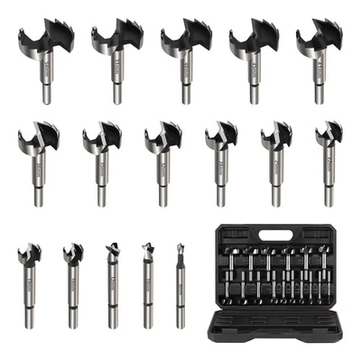 VERSERY 16tlg 6-54 mm Forstnerbohrer Set Holzbohrer Satz Scharnierbohrer Astlochbohrer