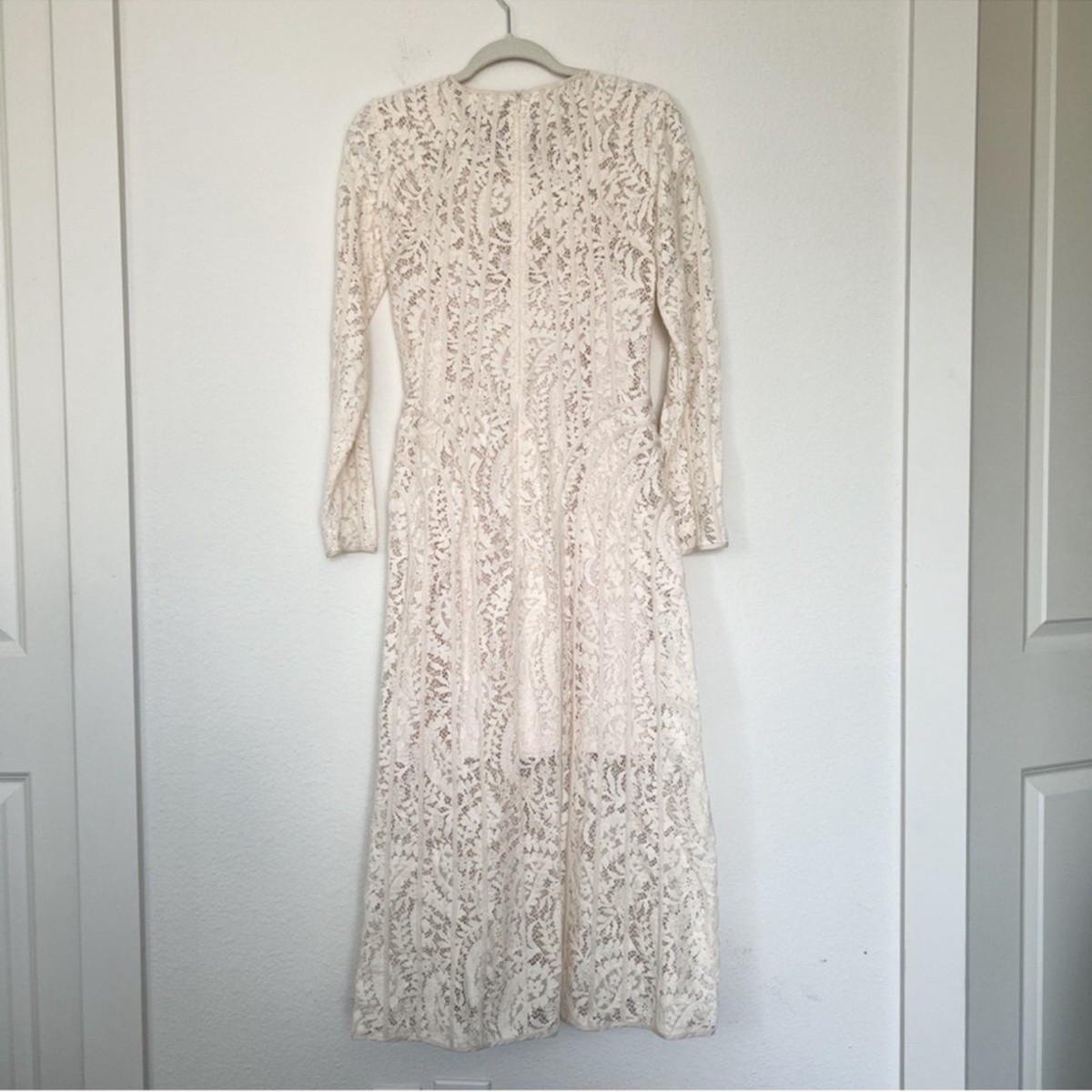 Zimmermann Devi Panelled Lace Midi Dress in Cream 8 NWT | eBay