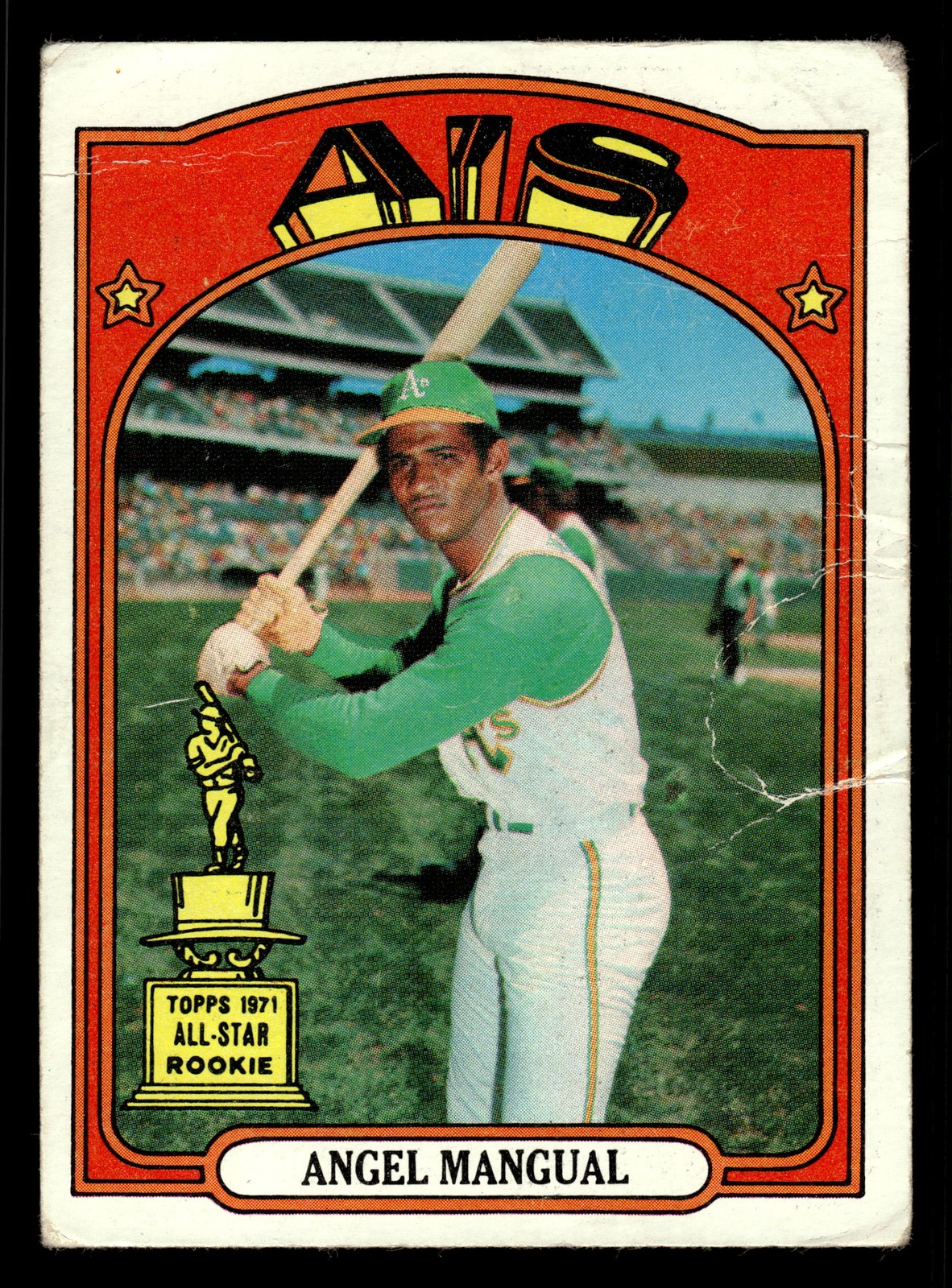 1972 Topps Angel Mangual #62 - Oakland Athletics - (Low Grade)