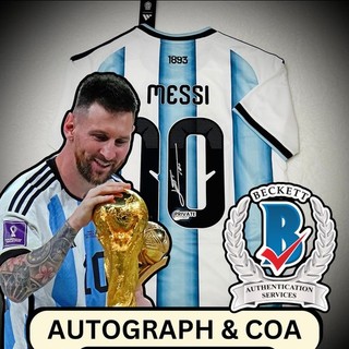 ⚽️ NO RESERVE BECKETT Lionel Messi Signed Jersey Autographed COA Argentina