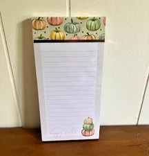 Punch Studio Happy Fall Pumpkin Magnetic Note Pad 125 sheets