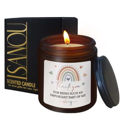 8 oz Thank You Candle, Teacher Gift, Cedar Scented, Important Part of My Story