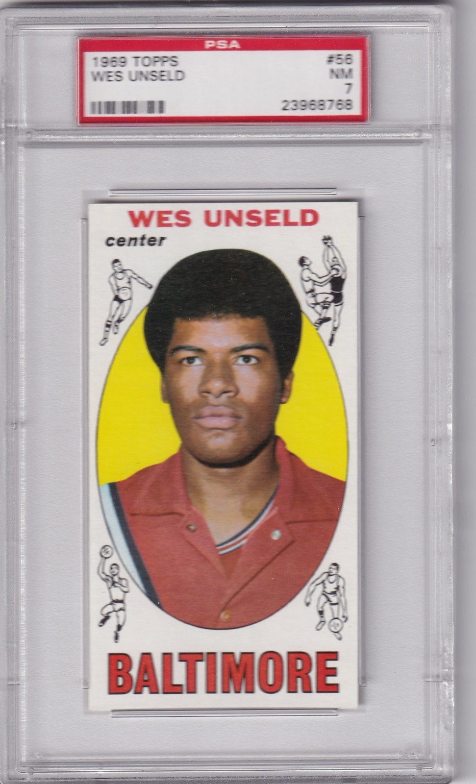1969-70 Topps Basketball, #56 Wes Unseld, PSA-7