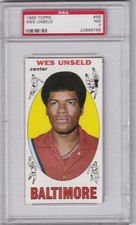 1969-70 Topps Basketball, #56 Wes Unseld, PSA-7