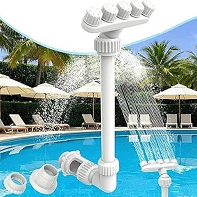 Cooling Effect Pool Fountain Adjustable Water Riser Customizable Nozzles
