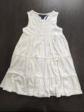Polo Ralph Lauren Girls Lace Trim Tiered White Dress Size 6