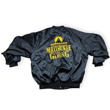 Vintage 1980s Miccosuke Indian Gaming Cardinal Bomber Jacket Size 2XL - USA Made