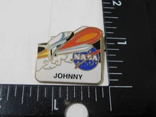 NASA SPACE SHUTTLE NAME TAG PIN JOHNNY