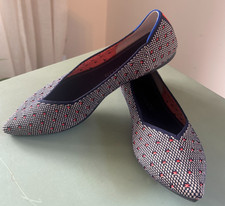 Rothy's The Point Coral Dot Limited Edition Knit Flats Women's Size 7.5 EUC