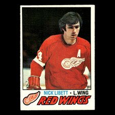 Nick Libett #103 1977 Topps Detroit Red Wings Hockey Card NHL EX