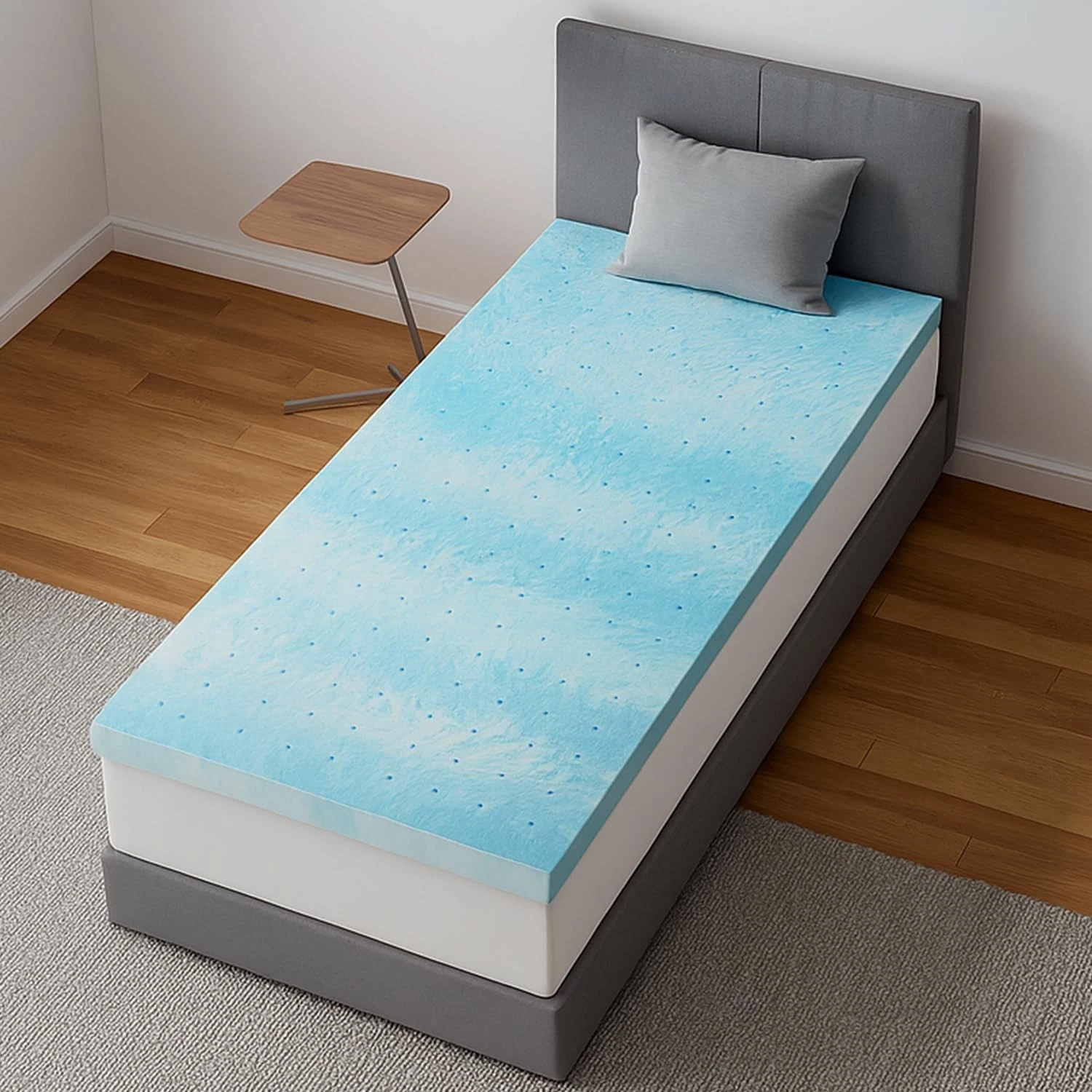 2 Inch Twin Memory Foam Mattress Topper Cooling Gel Infused Pad Dorm Camper