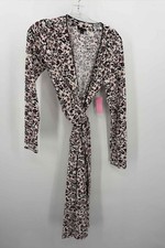 Ann Taylor Ivory Size Medium Floral Wrap Knee Length Long Sleeve Dress