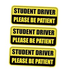 3PCS Student Driver Magnet for Car, Reusable Magnetic Bumper Yellow/Black