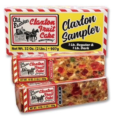 Claxton Fruit Cake Sampler   2-1 Lb Loaves, Regular & 16 Ounce (Pack of 2)