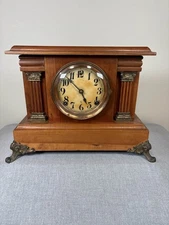 VTG Wm L Gilbert Clock Co. Wood Mantle Clock Tested