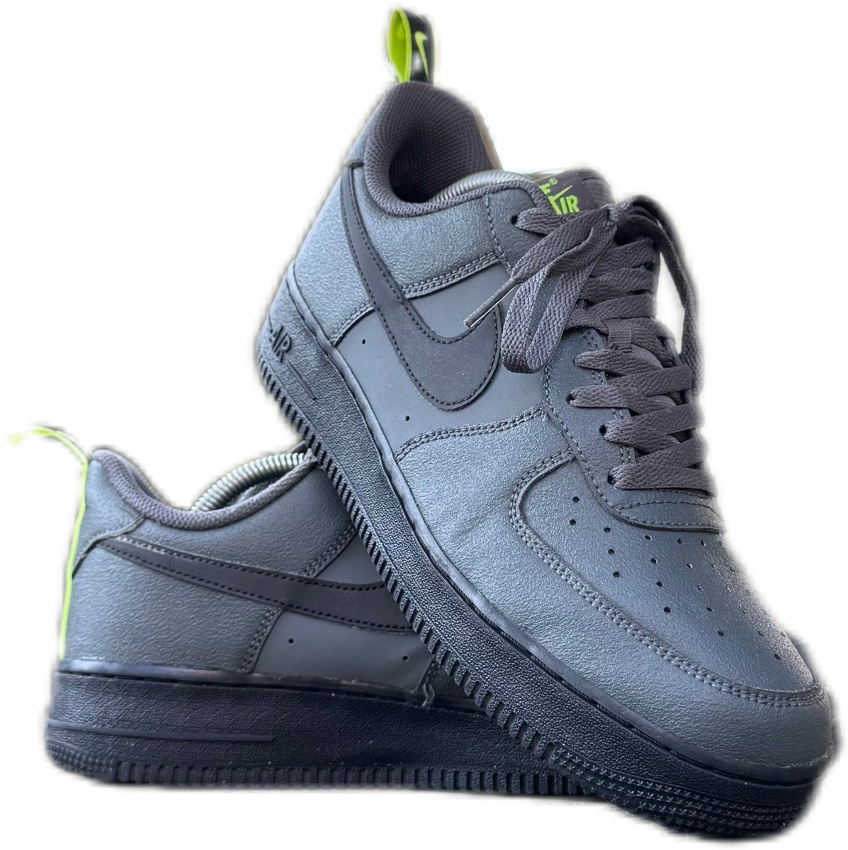 NIKE AIR FORCE LOW '07 “IRON GREY VOLT BLACK” LEATHER MEN SIZE - Main Image