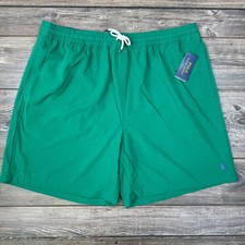 Polo Ralph Lauren Mens Size 2XLT Traveler Swim Trunks Green Pony Logo NWT