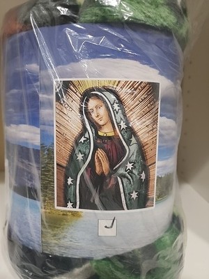 American Heritage Royal Plush Raschel Throw Blanket ''Blessed Mary'' 50''x 60  New