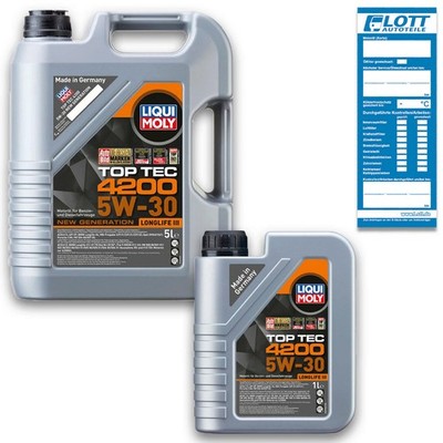 6L Liqui Moly Motoröl Top Tec 4200 Öl 5W-30 VW 504.00 507.00 BMW Longlife-04