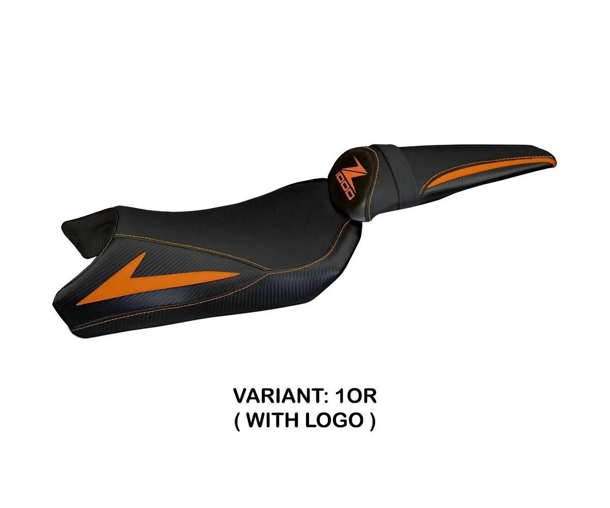 Seat saddle cover Berna Total Black Orange TPZ KAWASAKI Z 1000 2010 2013 dV