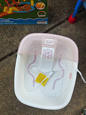 HoMedics Foot Bath Spa Toe-Touch Control, White/Pink, Suitable for Feet