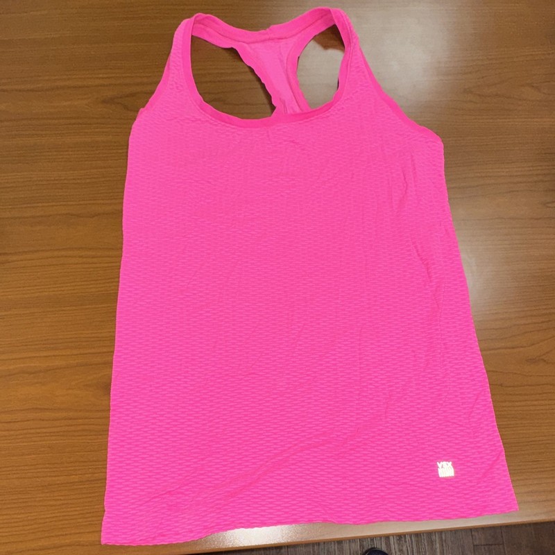 Women's Pink M Racerback Scoop Neck Lightweight Stretch Sleeveless Gym Tank