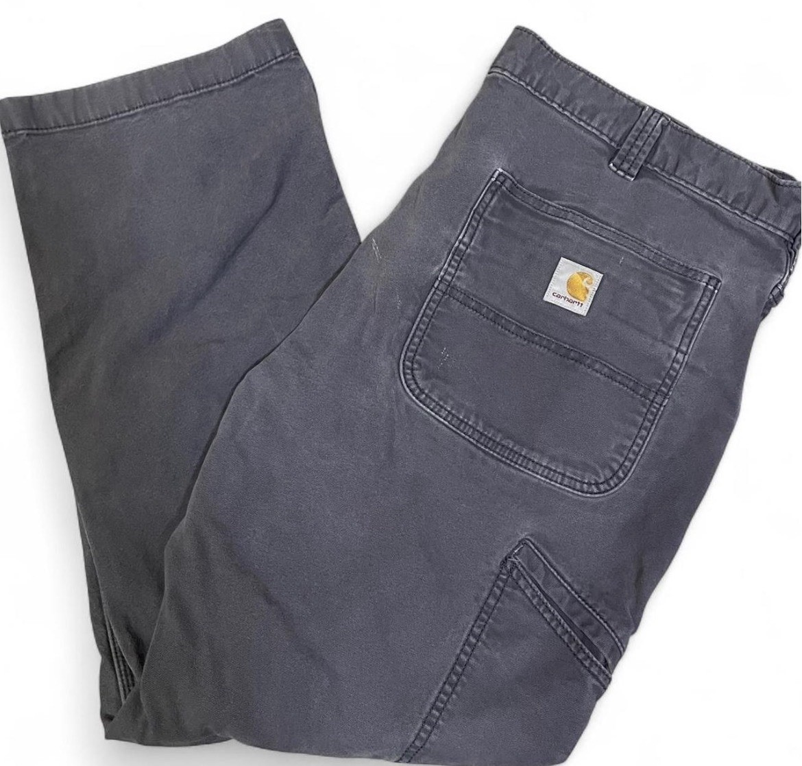 Carhartt Men's Grey Relaxed Fit Cargo Pants Size 40x30 100% Cotton Workwear Work