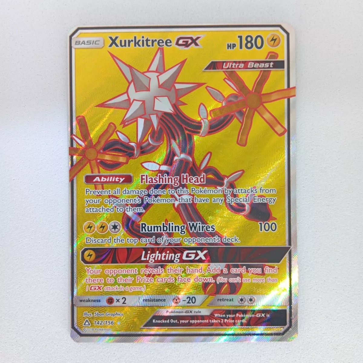 Pokemon Card - Ultra Prism 142/156 - XURKITREE GX (full art - holo