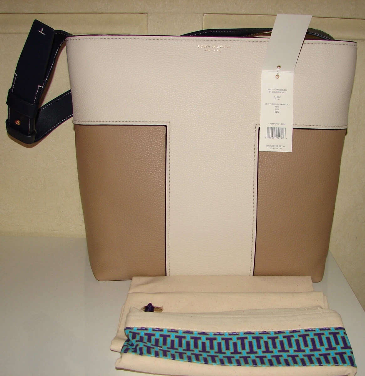 Tory burch block best sale t pebbled shoulder bag