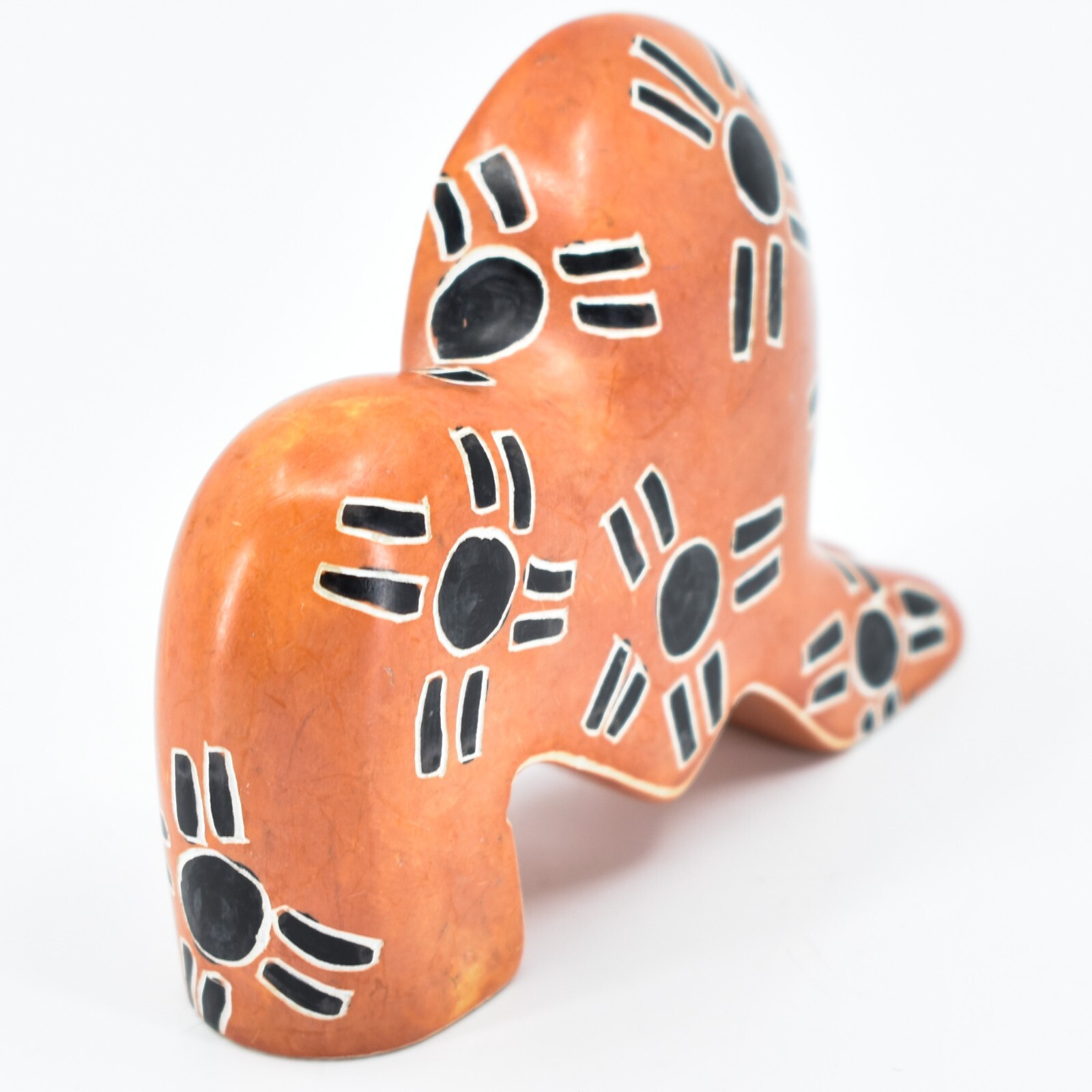 Crafts Caravan Soapstone Orange Stretching Lion Figurine Made in Kenya