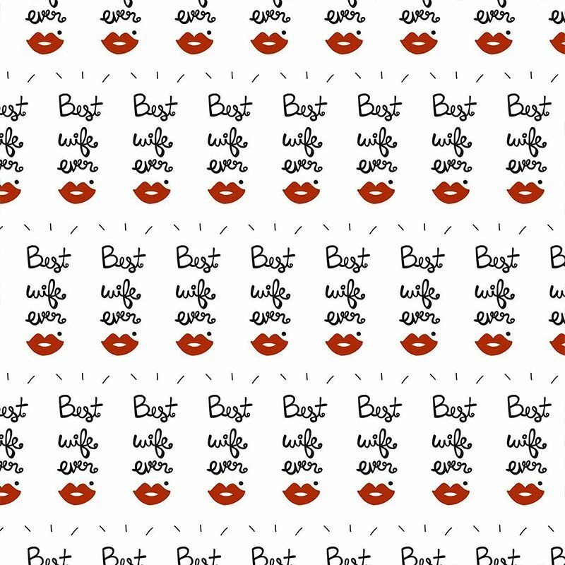 GET INVITED BEST WIFE WRAPPING PAPER EVER LIPS KISS PRESENT GIFT WRAP