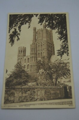 Ely Kathedrale Westturm Fotochrom Postkarte