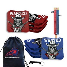 Pro Cornhole Bags Set of 8 Regulation - Slick n Stick Bean Bags w Score Tower