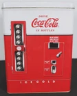 VTG Coca Cola 8" Collectable Tin Vending Machine with Removable Piggy Bank Lid