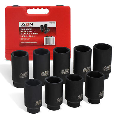 1/2 In Size 6 Pieces Socket Wrenches ABN 35mm Axle Nut Socket - 1/2" Drive 6-Point Impact Grade 36mm Impact Socket Axle Nut Socket Set - Foto 10