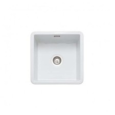 Rangemaster Rustique Undermount/Inset 1.0 Bowl Square Ceramic White Kitchen Sink