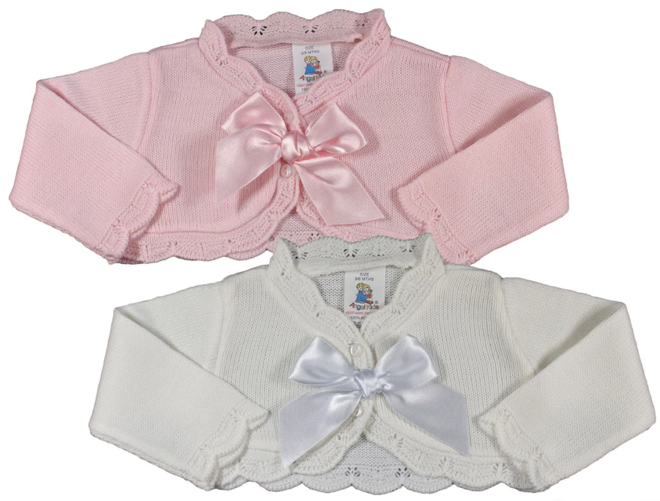 Baby Girl Bolero Cardigan BOW Spanish Style Christening Party