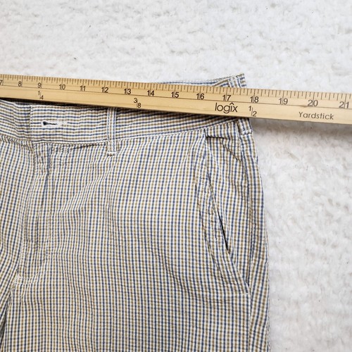 Vintage Bills Khakis Micro Plaid Retro Casual 34 Blue Green 100% Cotton Grandpa - Picture 3 of 10