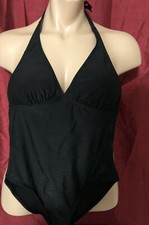 Old Navy Black Twist Front One Piece Swimsuit Size M
