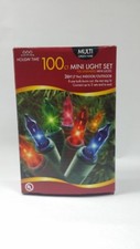    100 mini light set Christmas decor indoor outdoor 26f NIB multi red blue   