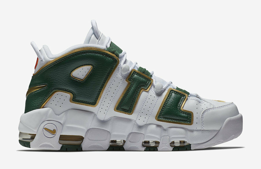 Nike Air More Uptempo ATL QS White Green Metallic Gold Nike Air More Uptempo ATL QS White Green Metallic Gold