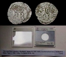 X649: 1588 (November) James VI Hammered Billon Silver Hardhead or 2d, S.R.5518