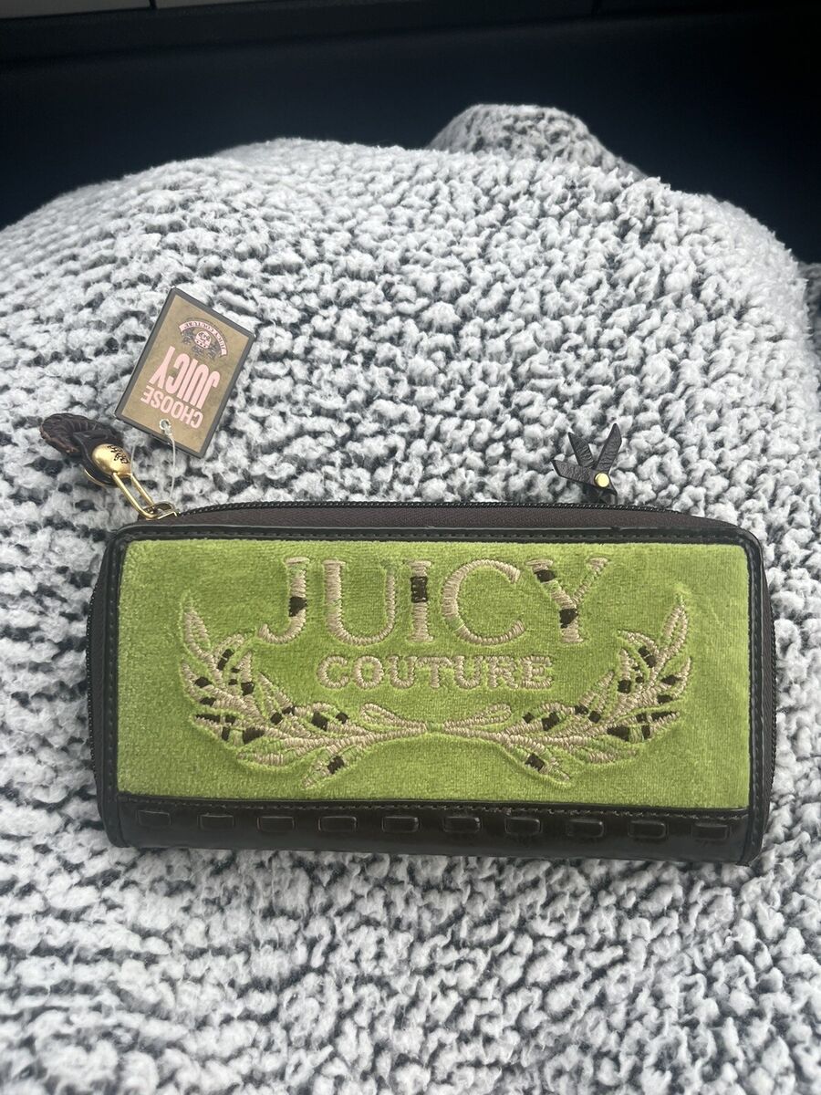 Juicy couture Continental zip around wallet green suede with Juicy couture Continental zip around wallet green suede with